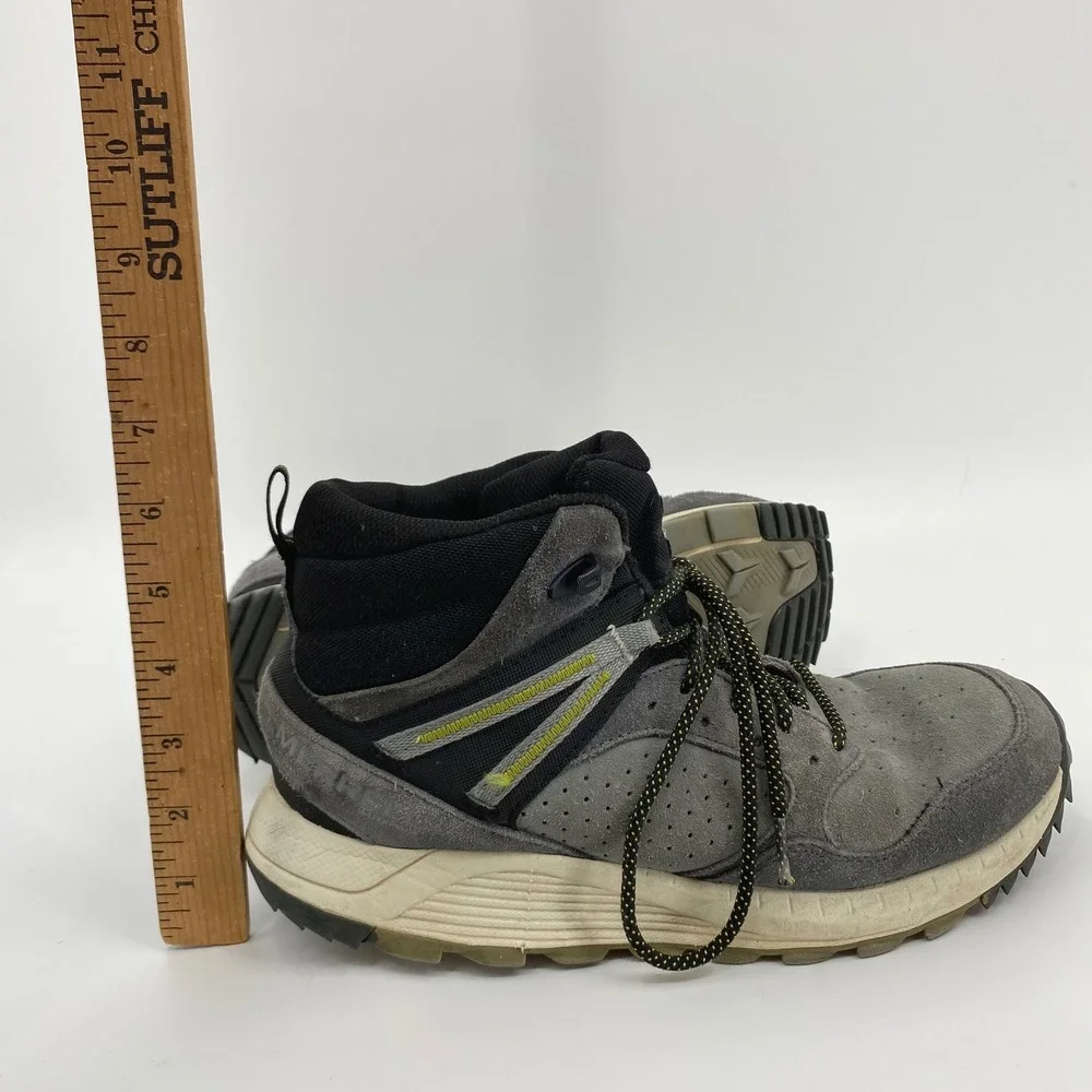 Merrell Wildwood Mid Waterproof Mens Gray Suede Hiking Boots J068029‎ Size 9